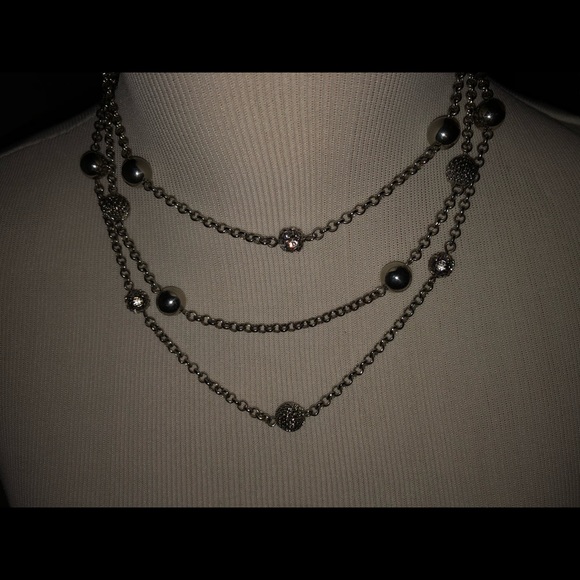 Nwot silver tone three strand necklace - Picture 3 of 5
